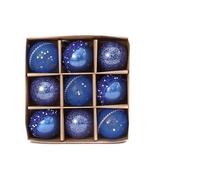 WBDWWTD Christmas Ornaments, 9PCS 8Cm Christmas Ornaments Home Gifts New Year Christmas Spheres Exquisite Pattern Christmas Tree Hanging Pendants Holiday Decor (Size : 8cm, Color : Gold (9pcs)) (B