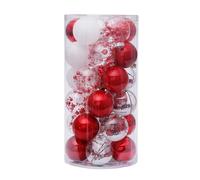 WBDWWTD Christmas Ornaments, Christmas Decorations Transparent Xmas Tree 6cm/30pcs Red and White Hanging Pendant New Year Home Decor Holiday Party Gifts Holiday Decor (Red 6cm)
