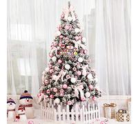 WBDWWTD Christmas Tree, 1.2M 1.5M 2.1M Artificial Snowy Christmas Tree, with Ornaments Spruce Hinged Solid Dull Christmas Trees, (A High:1.2M) (A High:1.2m)