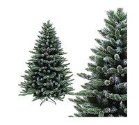 WBDWWTD Christmas Tree Artificial Tree Artificial Christmas Tree Unlit Premium Hinged Spruce Full Tree,Holiday Flocked Xmas Tree with Metal Stand Holiday Festival Decor (Green 180cm/6ft)
