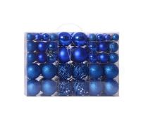 WBDWWTD Christmas Tree Baubles, 100pcs Christmas Ornaments Shatterproof Plastic Christmas Ornaments Set W/Reusable Gift Package 4 Style Christmas Baubles for Xmas Tree (Color : Bronze) (Blue)