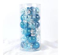 WBDWWTD Christmas Tree Baubles, Christmas Stuffed Delicate Decorations 60mm 24 Counts Clear Plastic Ornaments Decorative Xmas Balls Baubles Set (Color : Red) (Color : Royal Blue) (Blue)