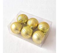 WBDWWTD Christmas Tree Baubles, Exquisite Christmas, Glittering 6 Pieces Plastic Shatterproof Christmas Ornaments Baubles For Wedding Party-red-6cm/2.36" (Color : Champagne, Size : 8cm/3.14") (Gold