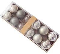 WBDWWTD Christmas Tree Baubles, Shatterproof Christmas, Plastic Decorative Reusable Baubles Ornaments For Wedding Party-red-8cm/3.14" (Color : Silver, Size : 8cm/3.14") (Champagne 6cm/2.36")