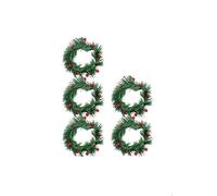WBDWWTD Christmas Wreath Artificial Red Berry Garland Hanging Ornaments Door Wall Decorations Tree Wreath Candle Ring-5Pcs