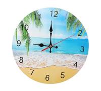 WBDWWTD Clock Style Stylish Hanging Random Beach for Silent Chic Designed Scenery Creative Decor Wall