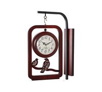 WBDWWTD Creative Chinese Double-Sided Wall Clock Wooden Mute Metal Wall Clock Home Living Room Bedroom Clock Wall Clock Decorative Clock