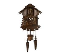 WBDWWTD Creative Cuckoo Wall Clock European Retro Living Room Solid Wood Pendulum Clock (Log Color) Wall Clock Decorative Clock (Size : S) (S)