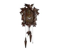 WBDWWTD Creative Cuckoo Wall Clock European Retro Living Room Solid Wood Pendulum Clock (Log Color) Wall Clock Decorative Clock (Size : S) (M)