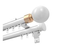 WBDWWTD Curtain Rail Double Curtain Track Wall Mounted, Decorative Bay Window Curtain Pole with Complete Kits, Home Balcony Living Ro