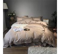 WBDWWTD Double Duvet Covers Set Green, 100% Cotton 4 Pieces Embroidery Glamorous Bedding Set Duvet Covers Set Include 2 Pillowcases +1 Flat Sheet 245×270CM & Quilt Cover 220×240CM