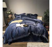 WBDWWTD Double Duvet Covers Set Green, 100% Cotton 4 Pieces Embroidery Glamorous Bedding Set Duvet Covers Set Include 2 Pillowcases +1 Flat Sheet 245×270CM & Quilt Cover 220×240CM