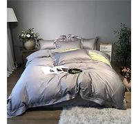 WBDWWTD Double Duvet Covers Set Green, 100% Cotton 4 Pieces Embroidery Glamorous Bedding Set Duvet Covers Set Include 2 Pillowcases +1 Flat Sheet 245×270CM & Quilt Cover 220×240CM