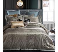 WBDWWTD Double Duvet Covers Set Purple and Grey, Luxury Bedding Set King Size Pink, White Double Duvet Covers Set Cotton Silk Bedding Sets King Size Double Bed Twin Luxury Satin Jacquard 4pcs