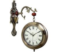 WBDWWTD Double-Sided Wall Clock European-Style Personality Living Room Wall Watch Luxury Personality Clock Home Decoration (Default)