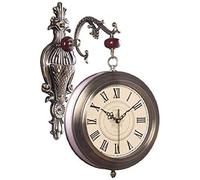 WBDWWTD Double-Sided Wall Clock Personality Minimalist Clock Creative European-Style Luxury Living Room Silent Clock (Default)