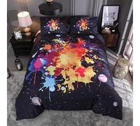 WBDWWTD Duvet Cover Set Double King Size World Map Bedding Set Print 1 Quilt Cover with Zipper Closure + 2 Pillow Cases, Super Soft Quilt Cover, Soft Microfiber Bedding Bed Sets Double Color Ink