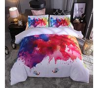 WBDWWTD Duvet Cover Set Double King Size World Map Bedding Set Print 1 Quilt Cover with Zipper Closure + 2 Pillow Cases, Super Soft Quilt Cover, Soft Microfiber Bedding Bed Sets Double Color Ink