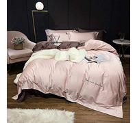 WBDWWTD Duvet Cover Set King Size Cotton, Duvet Cover Set Bedding Set 100% Egyptian Cotton Double 4 pcs White Green Red Navy Pink, 1 Quilt Cover 220×240CM +1 Flat Sheet 245×270 CM+2 Pillowcases