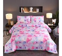 WBDWWTD Duvet Cover Set King Size, Soft Microfiber Bedding Bedroom Bed Sets Home Bedding Duvet Cover Set King Size 1 Quilt Cover 230 x 260 cm + 1 Pillowcase Fish Scale Pattern