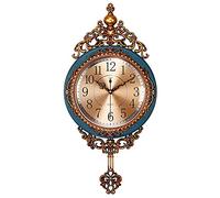 WBDWWTD European Style Wall Clock Mute Wall Clock Metal Dial Swing Clock Personality Creative Decoration Clock for Home Decoration,F (B)