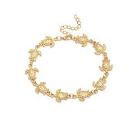 WBDWWTD for Women Gold, Ankle Bracelet Silver Plated Sea Turtle Foot Chain Anklet 27.5CM