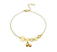 WBDWWTD for Women Stainless Steel, Anklet with Coin and Bells Ankle Bracelet Charm