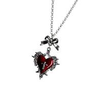 WBDWWTD Gargantilla gótica de Moda con Colgante de Cruces, decoración con Lazo en Forma de corazón para Mujer, Estilos Punk, Uso Diario, Collar con Cruz de Amor Rojo y Negro