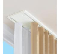 WBDWWTD Hidden Ceiling Double Curtain Rods Curtain Track Ceiling Mount Room Divider Curtain Rails with Silent Rollers Shower Curtain