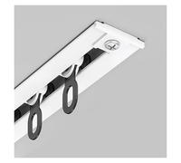 WBDWWTD Hidden Heavy Duty Ceiling Curtain Track, Black White Room Divider Curtain Rail Set, Ultra-Thin Embedded Invisible Sliding Curtain