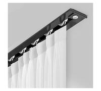 WBDWWTD Hidden Heavy Duty Ceiling Curtain Track, Black White Room Divider Curtain Rail Set, Ultra-Thin Embedded Invisible Sliding Curtain