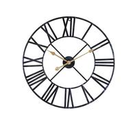 WBDWWTD Household Retro Wall Clock Living Room Clock Roman European and American Circular Roman Silent Clock Iron Wall Clock