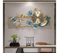 WBDWWTD Large Wall Clock 31inch Luxury Metal Non-Ticking Silent Art Decorative Big Wall Clock for Living Room Decor