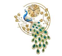 WBDWWTD Large Wall Clock Home Decor Wall Clock with Gemstones Silent Quartz Clock for Living Room Study Entrance Decoration
