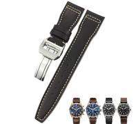WBDWWTD Leather Watchband 20mm 21mm 22mm Suitable for Spitfir 18 Portfino Calfskin Black Watch Strap
