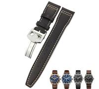 WBDWWTD Leather Watchband 20mm 21mm 22mm Suitable for Spitfir 18 Portfino Calfskin Black Watch Strap