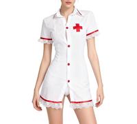 WBDWWTD Lencería Sexy para Mujer, Camisa Transparente de Enfermera, Disfraz de Enfermera traviesa, Vestido con Tanga, Conjunto de Ropa de Dormir para Uniforme de Mujer, picardías para Adultos, Trajes