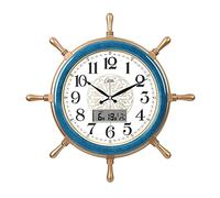 WBDWWTD Living Room Mute Wall Clock Mediterranean Rudder Shaped Clock Quartz Wall Clock (C)