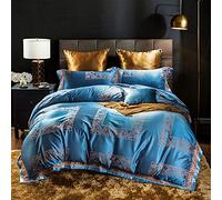 WBDWWTD Luxury Bedding Set King Size, Double Duvet Covers Cotton, Silk Double Duvet Covers Bedding Sets Cotton Set Silk Double Bed Luxury Satin Jacquard 4pcs King Size Twin Double