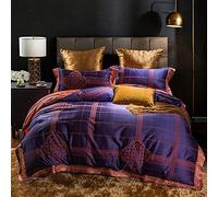 WBDWWTD Luxury Bedding Set King Size, Double Duvet Covers Cotton, Silk Double Duvet Covers Bedding Sets Cotton Set Silk Double Bed Luxury Satin Jacquard 4pcs King Size Twin Double