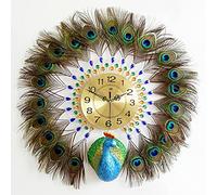 WBDWWTD Luxury Style Wall Clock 3D Non-Ticking Silent Metal Wall Clock European Luxury Style Art Gold Wall Clocks for Living Room Home (Style 1)