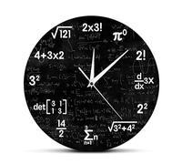 WBDWWTD Math Wall Clock Mathematics Clock Graduation Gift Gifts for Kids Math Formulas Icons Wall Clock Classroom Decor Gift for Teacher