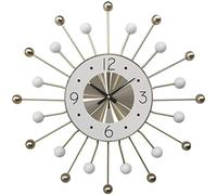 WBDWWTD Multicolor Metal Clock, Battery Operated Decorative Quartz Wall Clock, Style Silent Wall Clock, for Living Room Bedroom,White