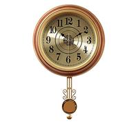 WBDWWTD Mute Wall Clock Living Room Luxury Wall Clock Personalized Home Clock Decorative Art Swing Clock，White，S (Brown M)