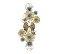 WBDWWTD Office Wall Decor Creative Wall Clock Metal Decoration, Chinese Silent Big Clock, Home Decoration, Suitable for Living Room, Bedroom Alarm Clocks for Bedrooms