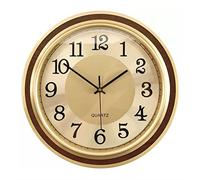 WBDWWTD Office Wall Decor Gold Brass Frame Wall Clock Battery Operated - Easy to Read - Easy to Use - Silent Decorative Wall Clock for Home Alarm Clocks for Bedrooms(Large)