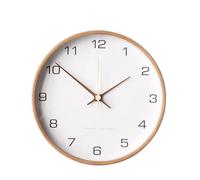 WBDWWTD Office Wall Decor Solid Wood Wall Clock Living Room Clock Wall-Mounted Silent Quartz Clock Alarm Clocks for Bedrooms(A)