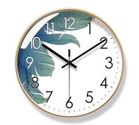 WBDWWTD Office Wall Decor Texture Clock Wall Clock Living Room Silent Sweep Second Quartz Clock Alarm Clocks for Bedrooms(C)
