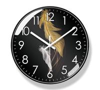WBDWWTD Office Wall Decor Wall Clock Living Room Feather Bedroom Silent Clock Creative Quartz Clock Alarm Clocks for Bedrooms(5)