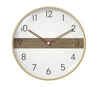 WBDWWTD Office Wall Decor Wall Clock Silent Battery Operated Round Wall Clock Easy to Read for Home/Kitchen/Office/Classroom/School Clock Alarm Clocks for Bedrooms(H Gold,14inch)